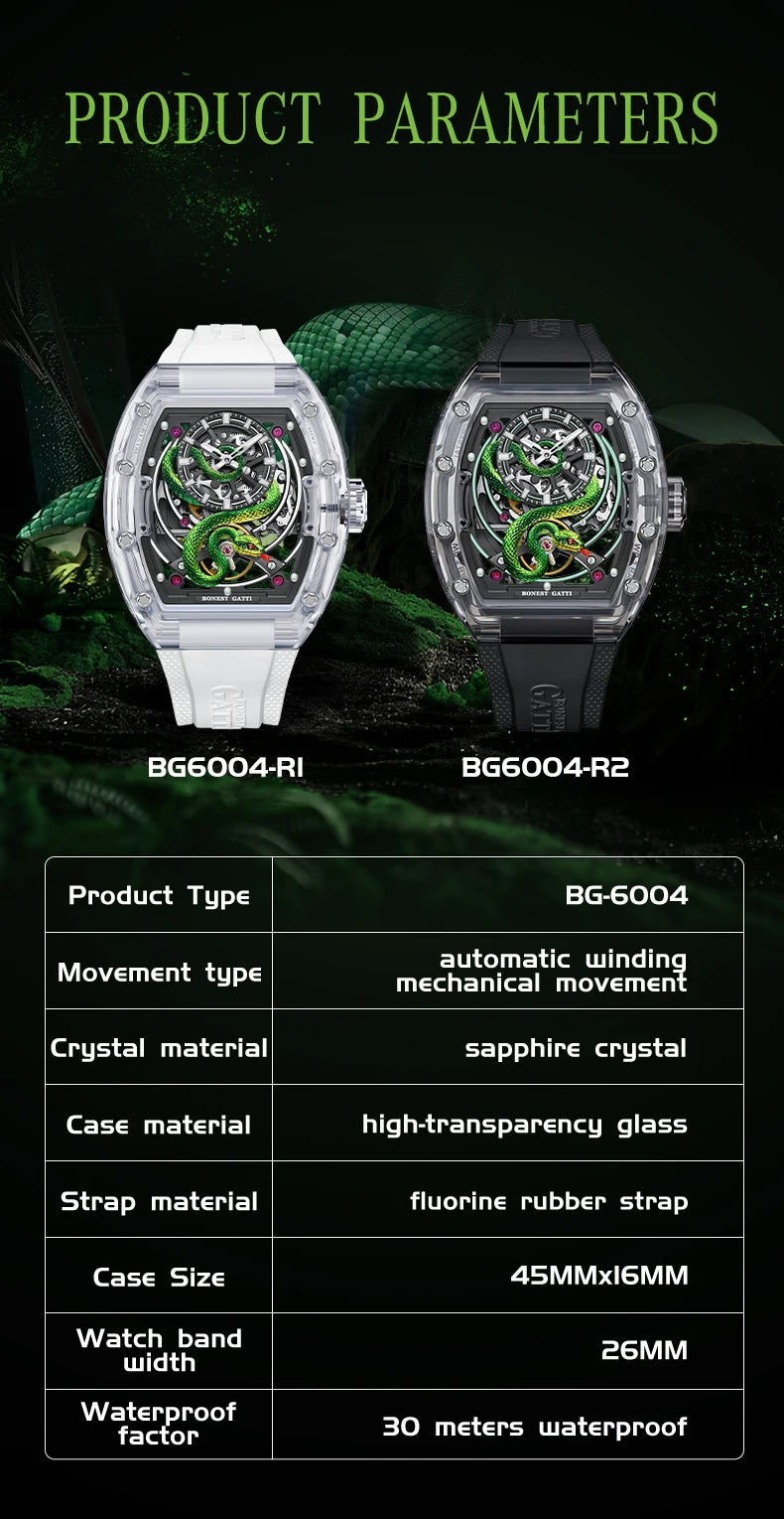 Bonest Gatti - Black Crystal Snake Series 6004