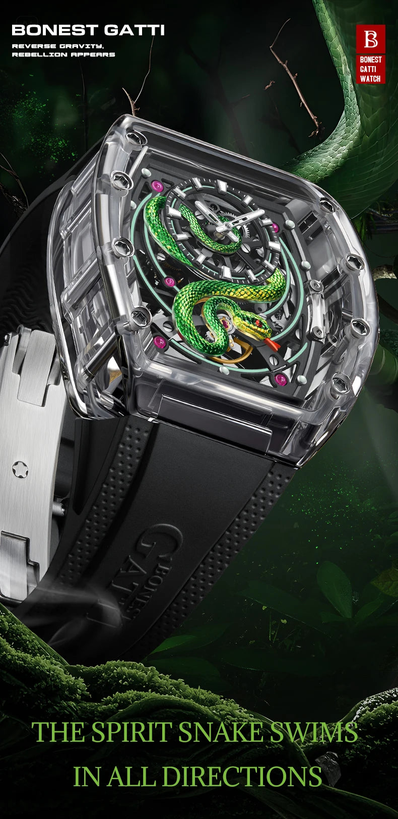 Bonest Gatti - Black Crystal Snake Series 6004