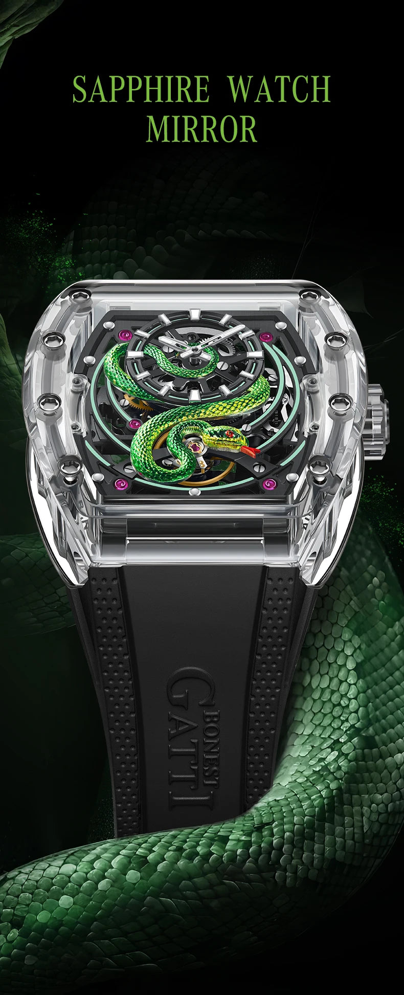 Bonest Gatti - Black Crystal Snake Series 6004